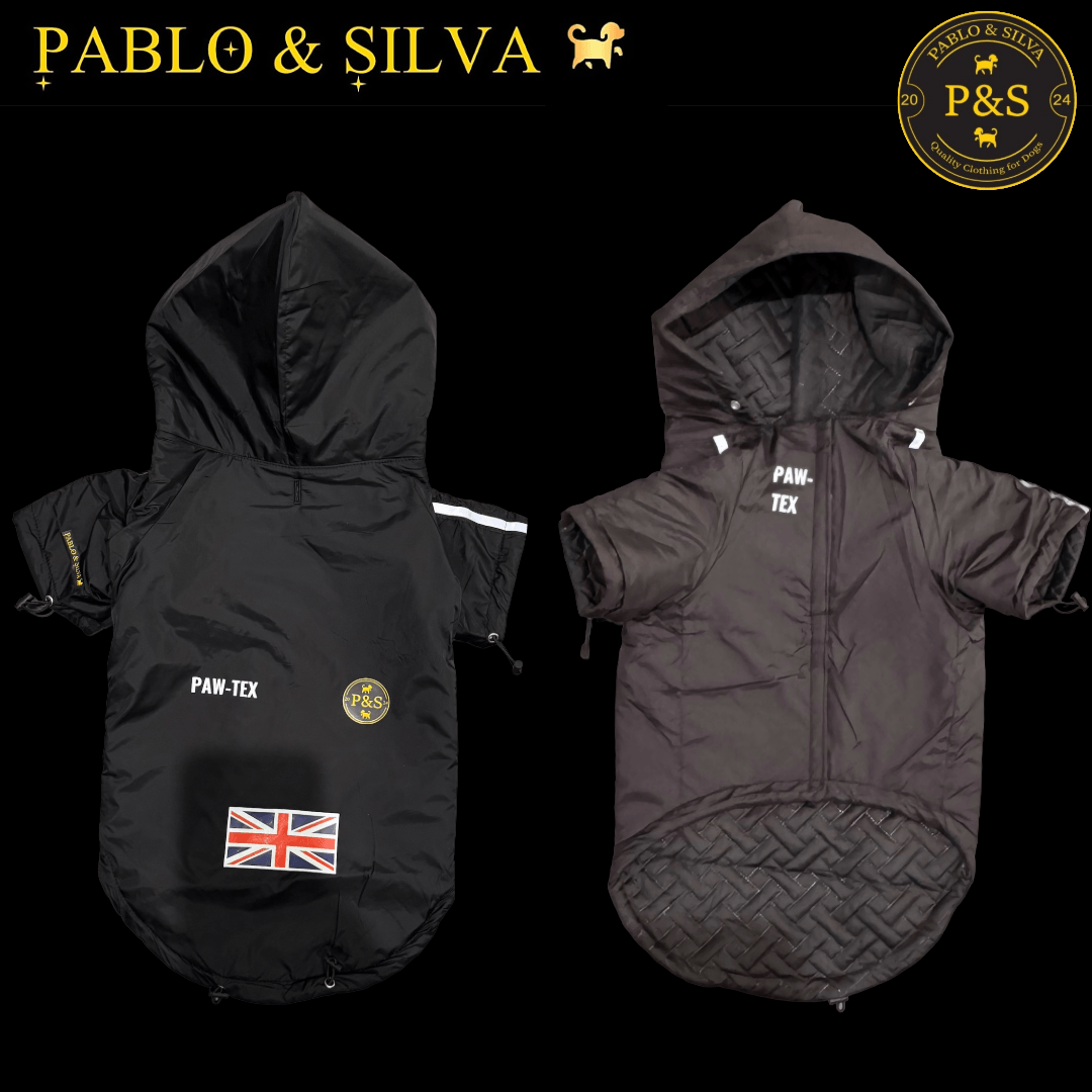 Front and back view of the 'Pablo & Silva' waterproof winter jacket